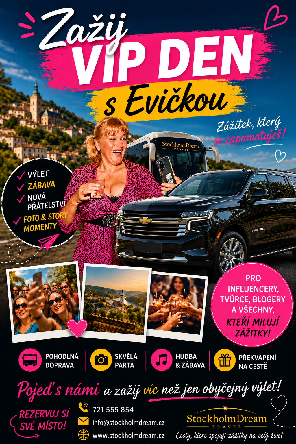 Plakát Zažij VIP den s Evičkou – StockholmDream Travel